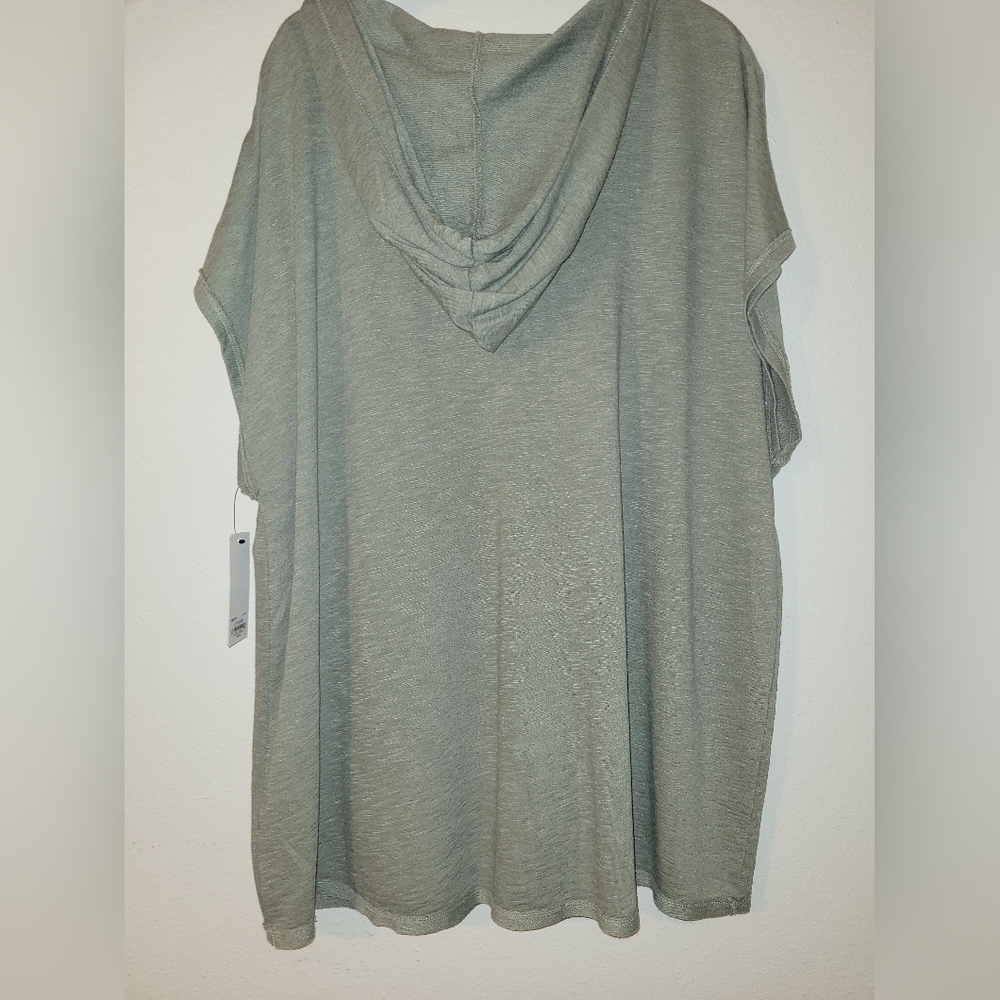Sonoma Short Sleeve Hoodie Plus Size Sage 3X - Picture 2 of 2